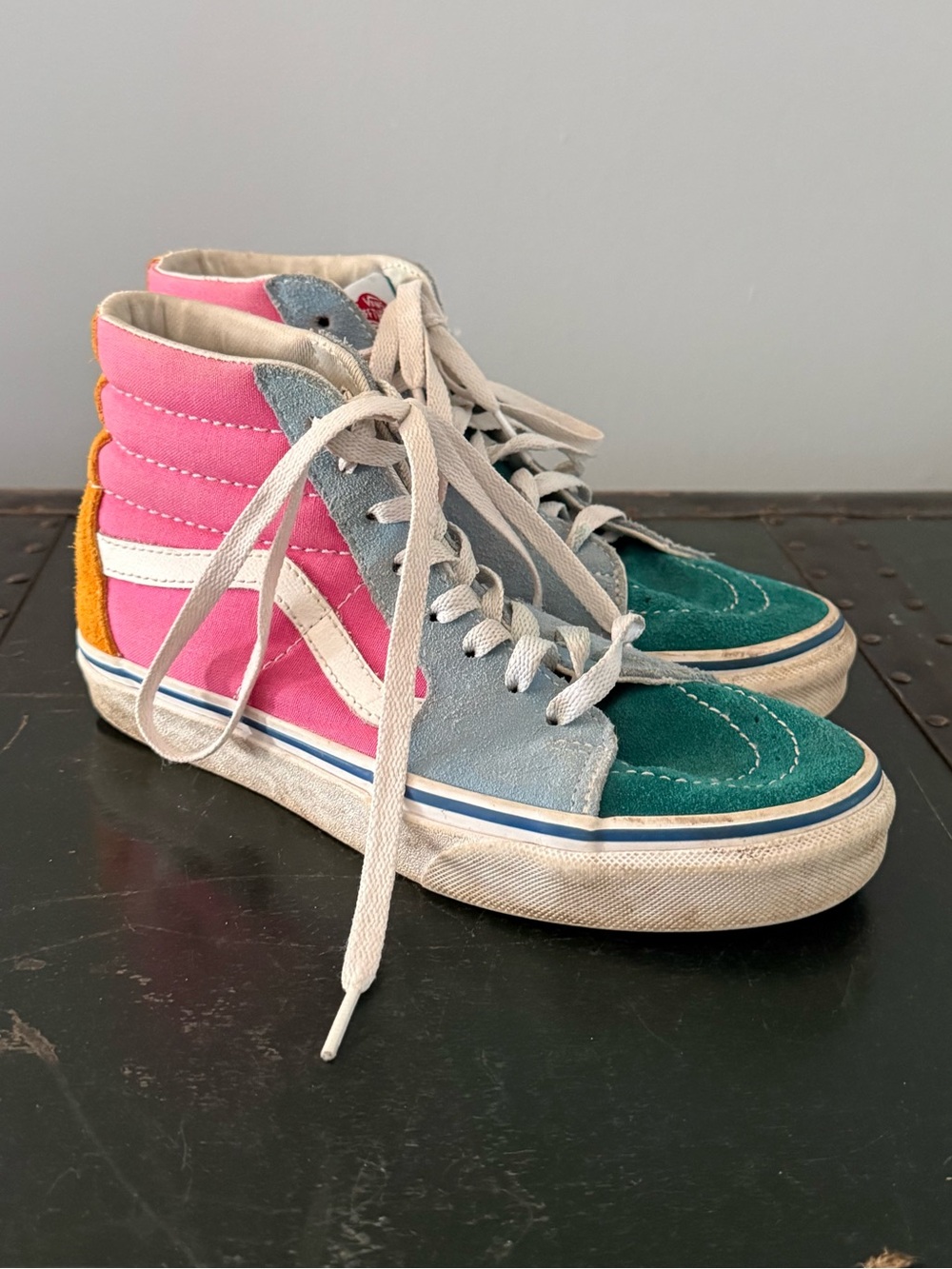 Vans Colorblock Off The Wall Sk8 High Top Suede Shoes Men's 5 Women's 6.5